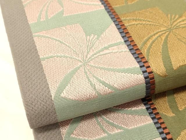平和屋着物●本場筑前博多織　半幅帯　井上絹織謹製　花間道　証紙付き　正絹　逸品　CABK6134ak