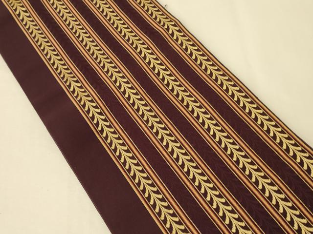 平和屋着物●本場筑前博多織　半幅帯　間道　正絹　逸品　CABK6140ak