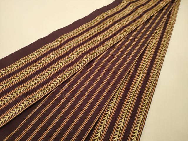 平和屋着物●本場筑前博多織　半幅帯　間道　正絹　逸品　CABK6140ak