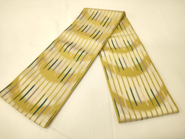 平和屋着物●本場筑前博多織　半幅帯　幾何学文　正絹　逸品　CABK6144ak