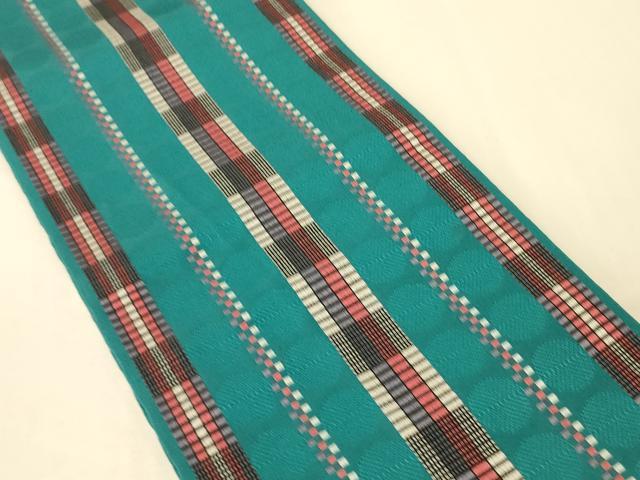 平和屋着物●本場筑前博多織　半幅帯　幾何学文　正絹　逸品　CABK6148ak