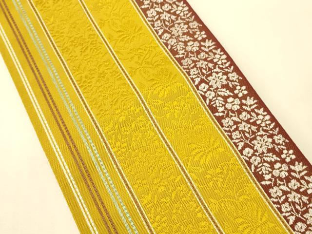 平和屋着物●本場筑前博多織　半幅帯　花間道　正絹　逸品　CABK6162ak
