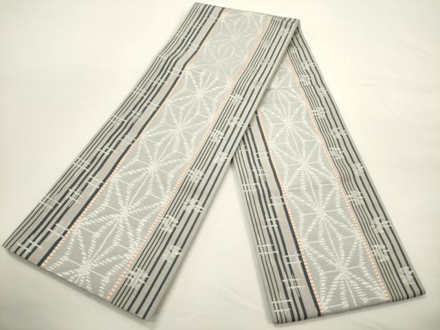 平和屋着物●本場筑前博多織　半幅帯　幾何学間道　正絹　逸品　CABK6184ak