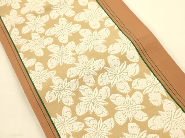平和屋着物●本場筑前博多織　半幅帯　舞花文　正絹　逸品　CABK6194ak