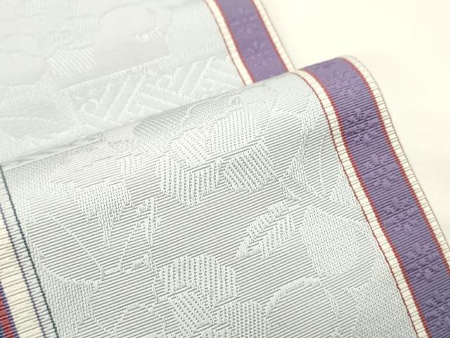 平和屋着物●本場筑前博多織　半幅帯　枝花文　正絹　逸品　CABK6197ak