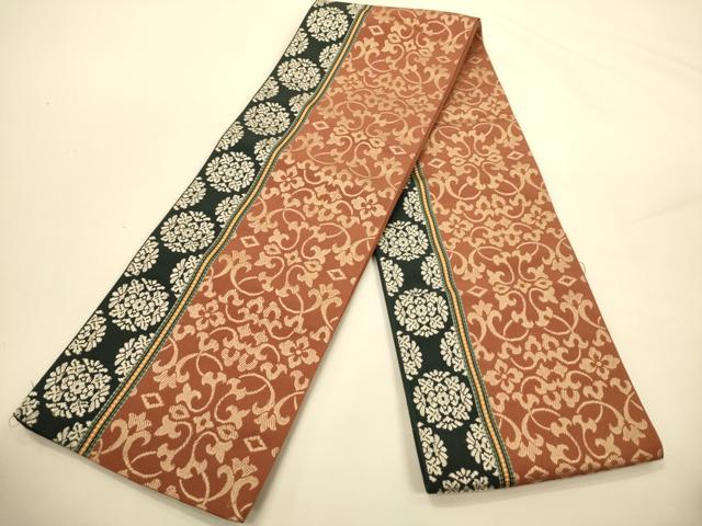 平和屋着物●本場筑前博多織　半幅帯　抽象間道　正絹　逸品　CABK6206ak