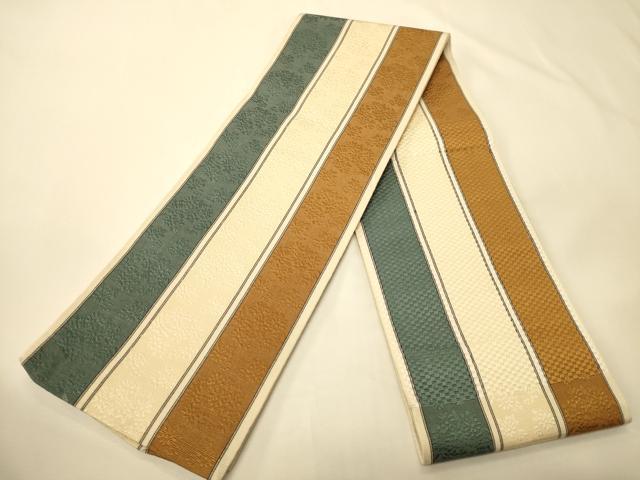 平和屋着物●本場筑前博多織　半幅帯　花間道　正絹　逸品　CABK6235ak
