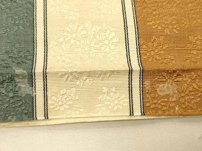 平和屋着物●本場筑前博多織　半幅帯　花間道　正絹　逸品　CABK6235ak