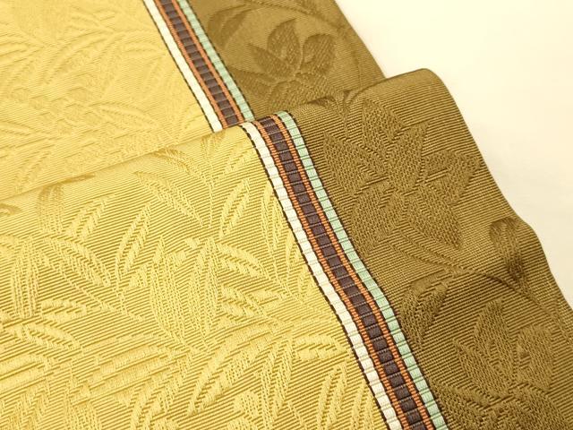 平和屋着物●本場筑前博多織　半幅帯　枝花間道　正絹　逸品　CABK6239ak