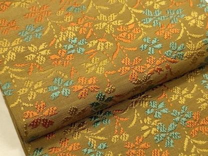 平和屋着物●本場筑前博多織　半幅帯　草花文　正絹　逸品　CABK6245ak