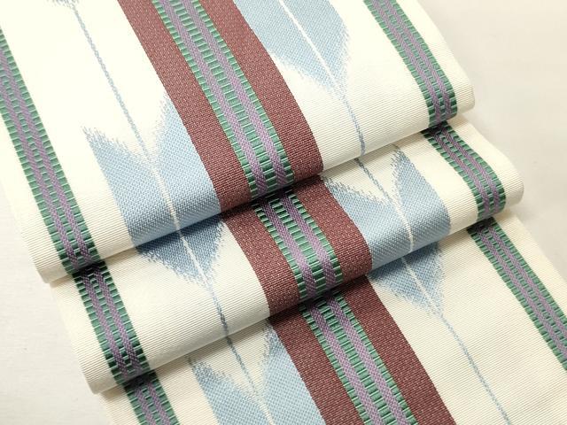 平和屋着物●本場筑前博多織　半幅帯　矢羽根文　正絹　逸品　CABK6254ak