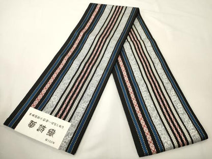 平和屋着物●本場筑前博多織　半幅帯　児島織物謹製　華詩織　博多金ラベル　証紙付き　正絹　逸品　未使用　CABK6261ak