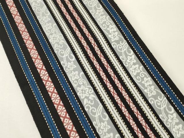平和屋着物●本場筑前博多織　半幅帯　児島織物謹製　華詩織　博多金ラベル　証紙付き　正絹　逸品　未使用　CABK6261ak