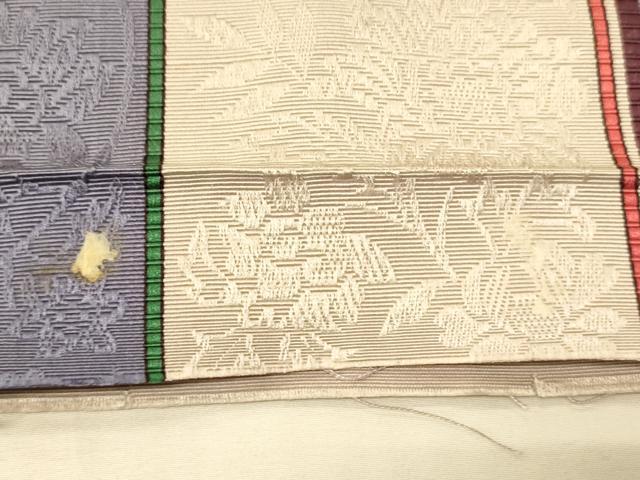 平和屋着物●本場筑前博多織　半幅帯　井上絹織謹製　枝花間道　証紙付き　正絹　逸品　CABK6264ak