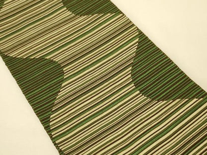 平和屋着物●本場筑前博多織　半幅帯　霞文　正絹　逸品　CABK6276ak