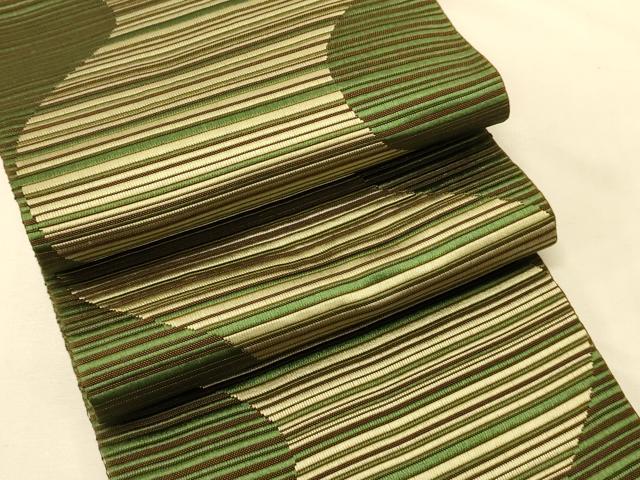 平和屋着物●本場筑前博多織　半幅帯　霞文　正絹　逸品　CABK6276ak