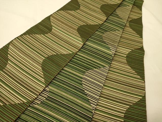 平和屋着物●本場筑前博多織　半幅帯　霞文　正絹　逸品　CABK6276ak