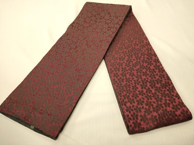 平和屋着物●両面　半幅帯　舞桜文/抽象間道　CABK6304ak