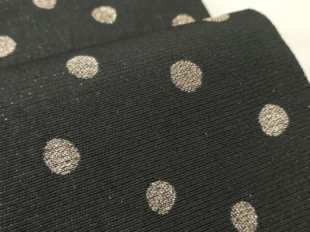 平和屋着物●両面　半幅帯　抽象文　黒地　金銀糸　CABK6307ak