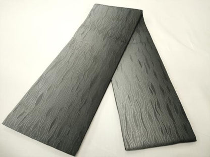 平和屋着物●西陣　川島織物　両面　半幅帯　霞文　黒地　CABK6311ak