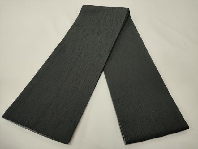 平和屋着物●西陣　川島織物　両面　半幅帯　霞文　黒地　CABK6311ak