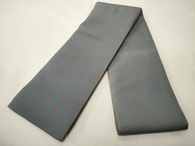 平和屋着物●両面　半幅帯　幾何学文　正絹　逸品　未使用　CABK6319ak