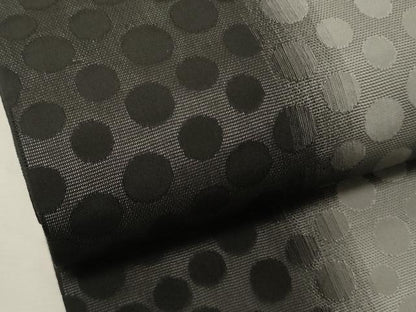 平和屋着物●半幅帯　丸文　黒地　正絹　逸品　CABK6341ak