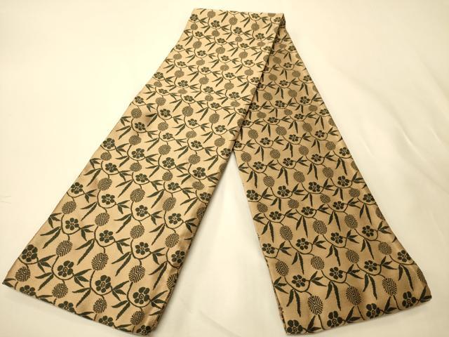 平和屋着物●半幅帯　紹巴　笹蔓文　正絹　逸品　CABK6359ak