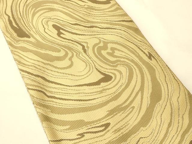 平和屋着物●両面　半幅帯　墨流し文様/幾何学文　正絹　逸品　CABK6366ak