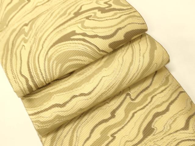 平和屋着物●両面　半幅帯　墨流し文様/幾何学文　正絹　逸品　CABK6366ak