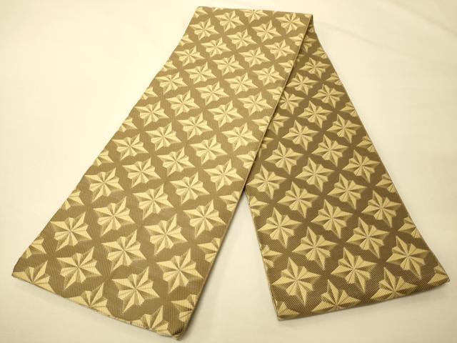 平和屋着物●両面　半幅帯　墨流し文様/幾何学文　正絹　逸品　CABK6366ak