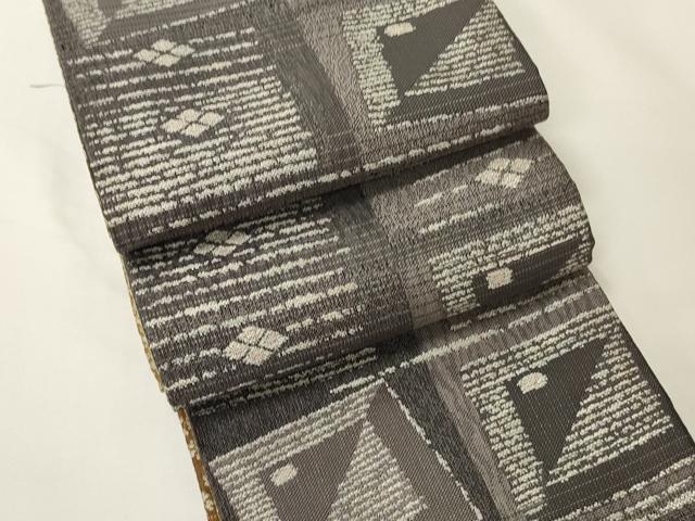 平和屋着物●両面　半幅帯　市松抽象文/舞桜尽くし文　正絹　逸品　CABK6368ak