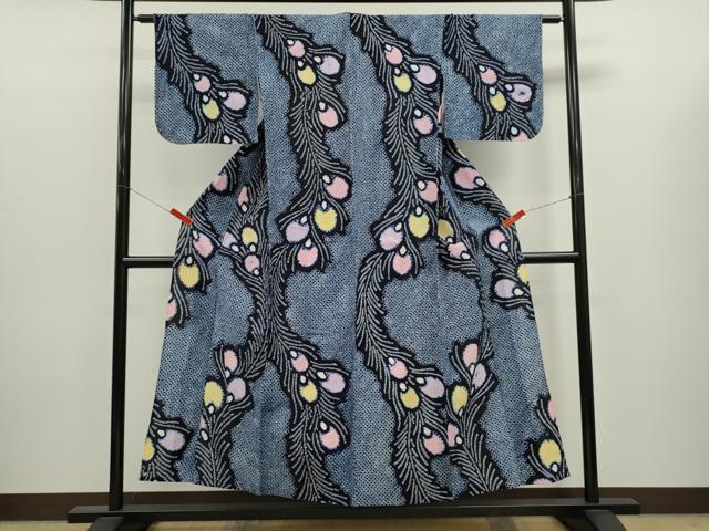 平和屋着物∴夏物　浴衣　有松鳴海絞り　草木文　綿　逸品　CABK6406ze