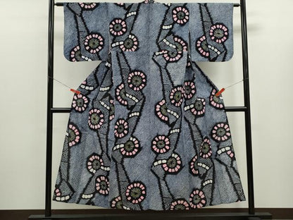 平和屋着物∴夏物　浴衣　有松鳴海絞り　吉祥丸文　綿　逸品　CABK6408ze