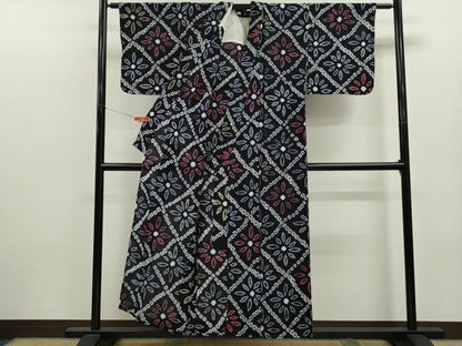 平和屋着物∴夏物　浴衣　有松鳴海絞り　菱花文　綿　逸品　未使用　CABK6409ze