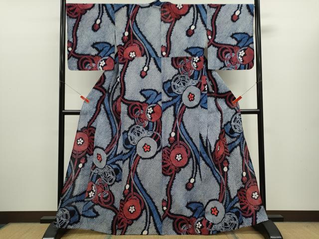 平和屋着物∴夏物　浴衣　有松鳴海絞り　鼓花文　綿　逸品　CABK6412ze