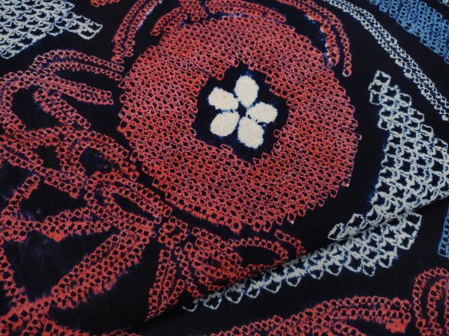 平和屋着物∴夏物　浴衣　有松鳴海絞り　鼓花文　綿　逸品　CABK6412ze