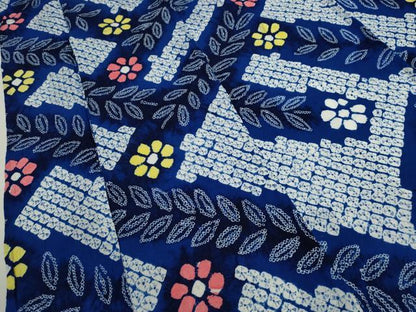 平和屋着物∴夏物　浴衣　有松鳴海絞り　枝花文　綿　逸品　CABK6415ze
