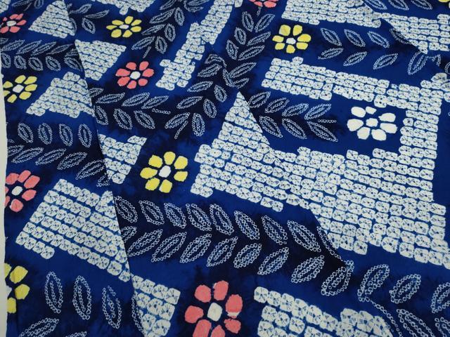 平和屋着物∴夏物　浴衣　有松鳴海絞り　枝花文　綿　逸品　CABK6415ze