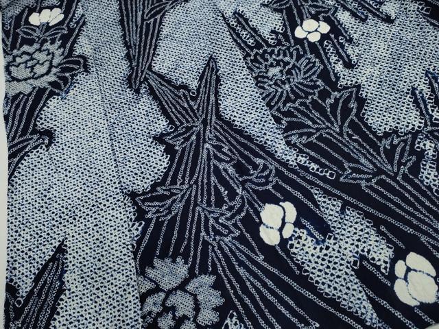 平和屋着物∴夏物　浴衣　有松鳴海絞り　草花文　綿　逸品　CABK6417ze