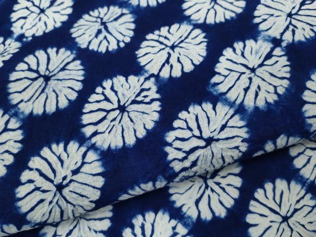 平和屋着物∴夏物　浴衣　有松鳴海絞り　丸文　綿　逸品　CABK6418ze