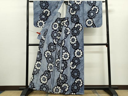 平和屋着物∴夏物　浴衣　有松鳴海絞り　舞花文　綿　逸品　CABK6422ze