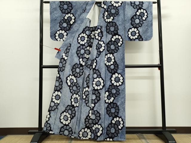 平和屋着物∴夏物　浴衣　有松鳴海絞り　舞花文　綿　逸品　CABK6422ze