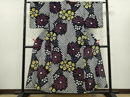 平和屋着物∴夏物　浴衣　有松鳴海絞り　舞花文　綿　逸品　CABK6424ze