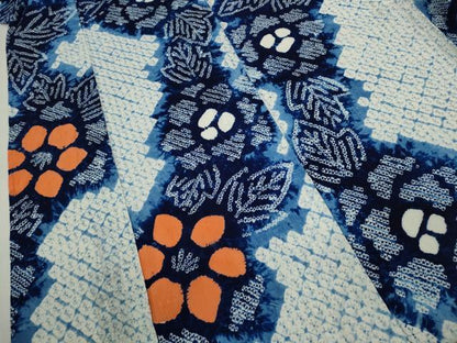 平和屋着物∴夏物　浴衣　有松鳴海絞り　草花文　綿　逸品　CABK6428ze