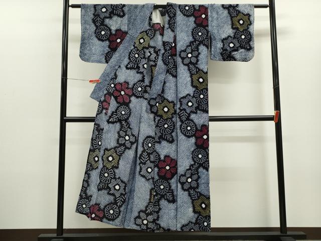 平和屋着物∴夏物　浴衣　有松鳴海絞り　草花文　綿　逸品　CABK6431ze