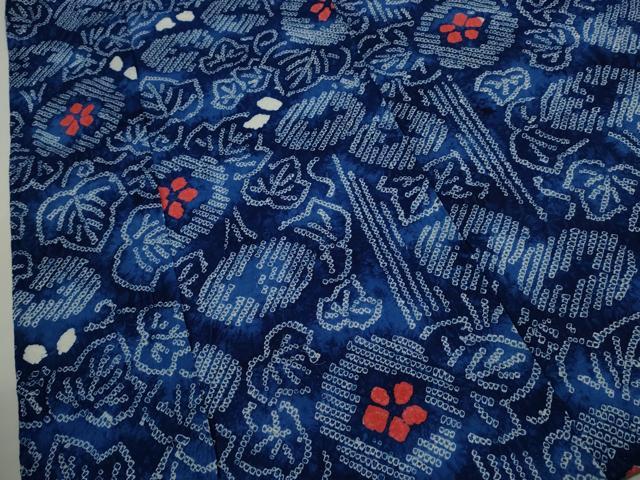 平和屋着物∴夏物　浴衣　有松鳴海絞り　朝顔　綿　逸品　未使用　CABK6433ze