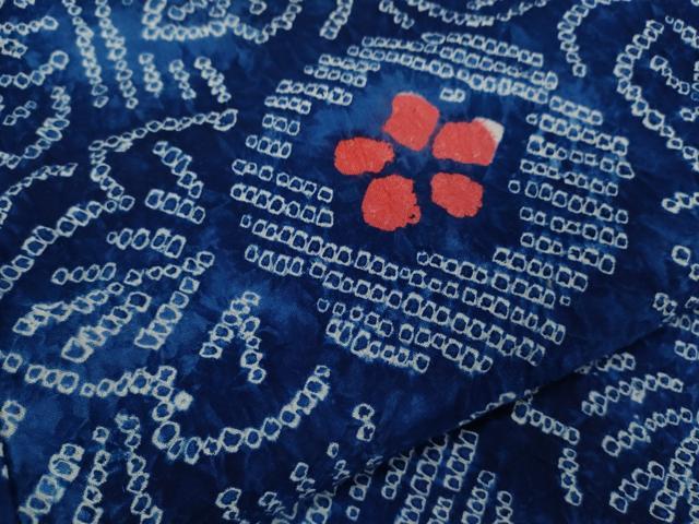 平和屋着物∴夏物　浴衣　有松鳴海絞り　朝顔　綿　逸品　未使用　CABK6433ze