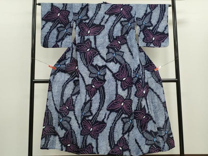 平和屋着物∴夏物　浴衣　有松鳴海絞り　舞蝶文　綿　逸品　CABK6434ze