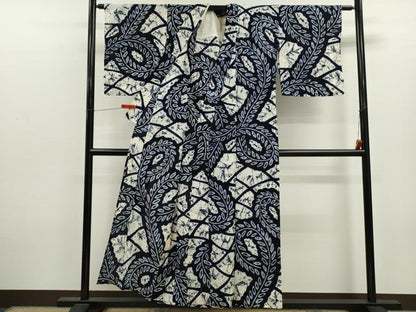平和屋着物∴夏物　浴衣　有松鳴海絞り　草木文　綿　逸品　CABK6435ze